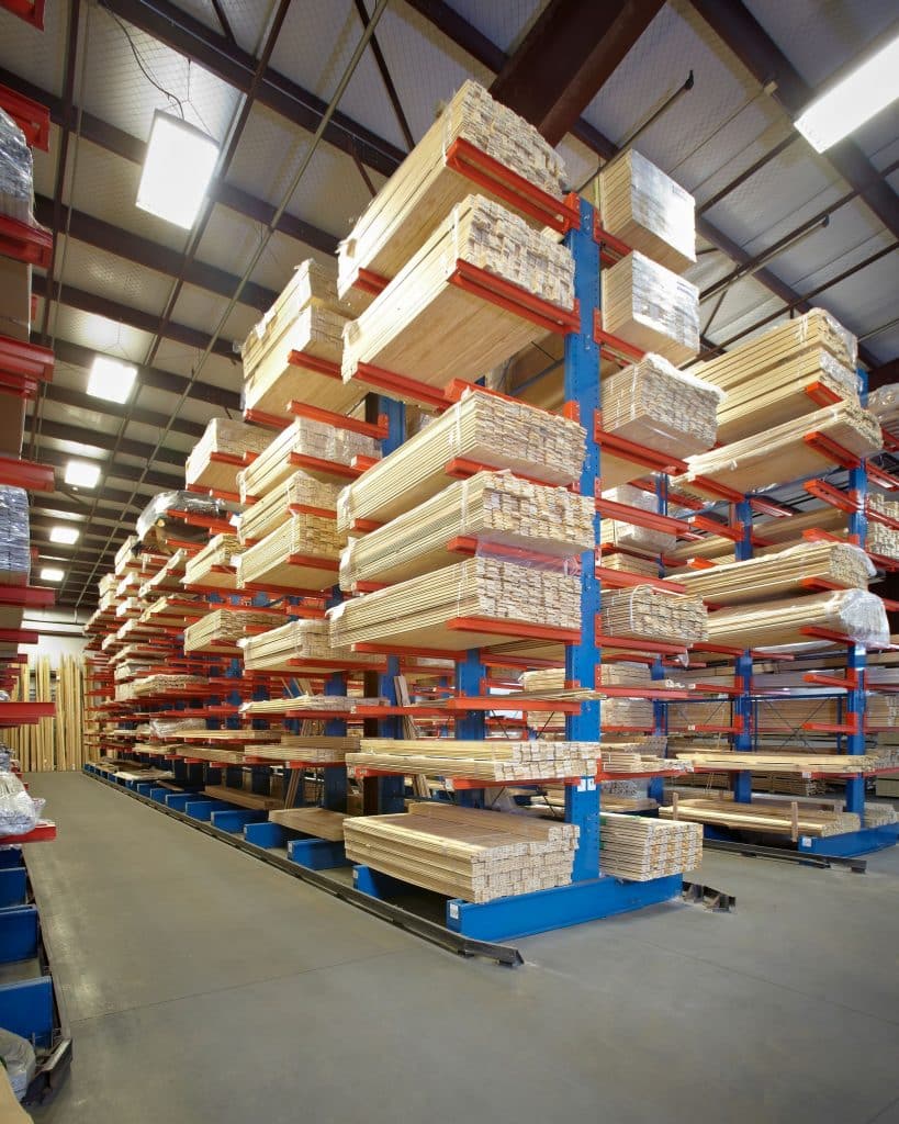 Wood storage cantilever racking